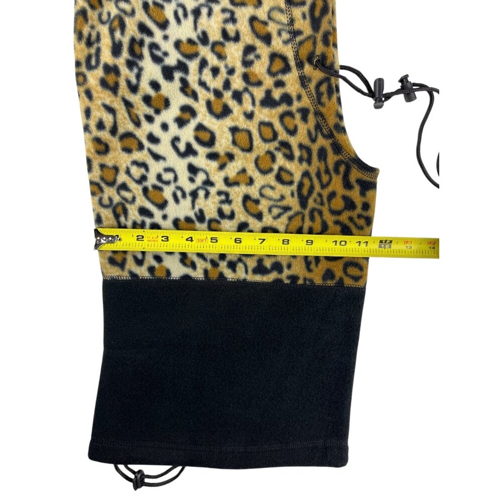 Hot Headz Leopard Print & Black Convertible Fleece Hat Hood Face Cover One Size - Picture 10 of 12
